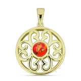Pandantiv din Argint 925 Placat cu Aur ( 2.56 grame ) cu Turcoaz Mohave 0.49 Carate