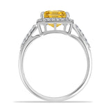 Inel din Argint 925 ( 2.41 grame ) cu Citrin Rio Golden și Topaz Alb 2.67 Carate