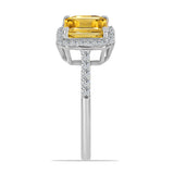 Inel din Argint 925 ( 2.41 grame ) cu Citrin Rio Golden și Topaz Alb 2.67 Carate