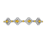 Brățară din Argint 925 ( 7.87 grame ) cu Citrin Rio Golden și Topaz Alb 3.02 Carate