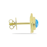Cercei din Argint 925 Placat cu Aur ( 2.98 grame ) cu Larimar(Piatra delfinului) 1.15 Carate