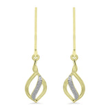Cercei din Argint 925 Placat cu Aur ( 1.73 grame ) cu Diamant Alb 0.06 Carate