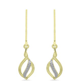 Cercei din Argint 925 Placat cu Aur ( 1.73 grame ) cu Diamant Alb 0.06 Carate