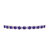 Brățară din Argint 925 ( 5.79 grame ) cu Ametist Marocan și Topaz Alb 3.1 Carate
