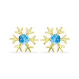 Cercei din Argint 925 Placat cu Aur ( 3.05 grame ) cu Larimar(Piatra delfinului) 1.16 Carate