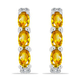 Cercei din Argint 925 ( 3.09 grame ) cu Citrin Rio Golden și Topaz Alb 1.37 Carate