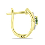 Cercei din Argint 925 Placat cu Aur ( 3.42 grame ) cu Safir verde și Topaz Alb 0.29 Carate