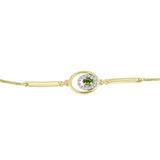 Brățară din Argint 925 Placat cu Aur ( 3.23 grame ) cu Safir verde și Topaz Alb 0.34 Carate