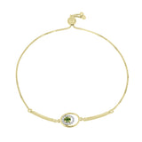 Brățară din Argint 925 Placat cu Aur ( 3.23 grame ) cu Safir verde și Topaz Alb 0.34 Carate