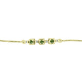 Brățară din Argint 925 Placat cu Aur ( 3.39 grame ) cu Safir verde și Topaz Alb 0.39 Carate