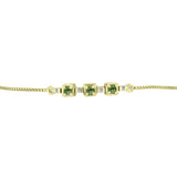 Brățară din Argint 925 Placat cu Aur ( 3.39 grame ) cu Safir verde și Topaz Alb 0.39 Carate