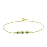 Brățară din Argint 925 Placat cu Aur ( 3.39 grame ) cu Safir verde și Topaz Alb 0.39 Carate