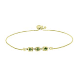 Brățară din Argint 925 Placat cu Aur ( 3.39 grame ) cu Safir verde și Topaz Alb 0.39 Carate