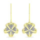 Cercei din Argint 925 Placat cu Aur ( 3.38 grame ) cu Diamant Alb 0.2 Carate