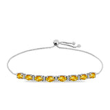 Brățară din Argint 925 ( 5.3 grame ) cu Citrin Rio Golden și Topaz Alb 3.73 Carate