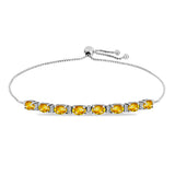 Brățară din Argint 925 ( 5.3 grame ) cu Citrin Rio Golden și Topaz Alb 3.73 Carate