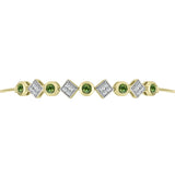 Brățară din Argint 925 Placat cu Aur ( 5.55 grame ) cu Safir verde și Topaz Alb 2.16 Carate