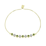Brățară din Argint 925 Placat cu Aur ( 5.55 grame ) cu Safir verde și Topaz Alb 2.16 Carate