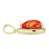 Pandantiv din Argint 925 Placat cu Aur ( 1.18 grame ) cu Turcoaz Mohave și Topaz Alb 2.04 Carate