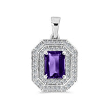 Pandantiv din Argint 925 ( 2.13 grame ) cu Ametist Marocan și Topaz Alb 2.01 Carate