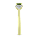 Inel din Argint 925 Placat cu Aur ( 1.77 grame ) cu Safir verde și Topaz Alb 0.78 Carate