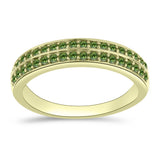 Inel din Argint 925 Placat cu Aur ( 2.63 grame ) cu Safir verde 0.75 Carate