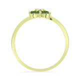 Inel din Argint 925 Placat cu Aur ( 2.15 grame ) cu Safir verde și Topaz Alb 0.56 Carate