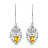 Cercei din Argint 925 ( 3.49 grame ) cu Citrin Rio Golden și Topaz Alb 0.91 Carate