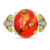 Inel din Argint 925 Placat cu Aur ( 2.77 grame ) cu Turcoaz Mohave și Topaz Alb 3.91 Carate