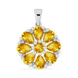 Pandantiv din Argint 925 ( 2.42 grame ) cu Citrin Rio Golden și Topaz Alb 3.35 Carate