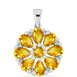 Pandantiv din Argint 925 ( 2.42 grame ) cu Citrin Rio Golden și Topaz Alb 3.35 Carate