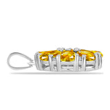 Pandantiv din Argint 925 ( 2.42 grame ) cu Citrin Rio Golden și Topaz Alb 3.35 Carate