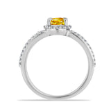 Inel din Argint 925 ( 3.53 grame ) cu Citrin Rio Golden și Topaz Alb 1.28 Carate