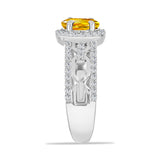 Inel din Argint 925 ( 3.53 grame ) cu Citrin Rio Golden și Topaz Alb 1.28 Carate