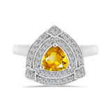 Inel din Argint 925 ( 2.98 grame ) cu Citrin Rio Golden și Topaz Alb 1.03 Carate