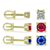 Set din Argint 925 Placat cu Aur ( 2.9 grame ) cu Diamant Alb și Rubin Malagasy 1.95 Carate ( Cercei )