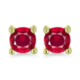 Set din Argint 925 Placat cu Aur ( 2.9 grame ) cu Diamant Alb și Rubin Malagasy 1.95 Carate ( Cercei )