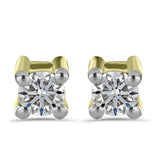 Set din Argint 925 Placat cu Aur ( 2.9 grame ) cu Diamant Alb și Rubin Malagasy 1.95 Carate ( Cercei )
