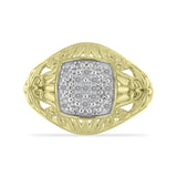 Inel din Argint 925 Placat cu Aur ( 3.94 grame ) cu Diamant Alb 0.11 Carate