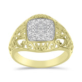 Inel din Argint 925 Placat cu Aur ( 3.94 grame ) cu Diamant Alb 0.11 Carate