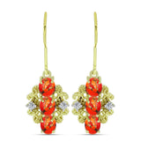 Cercei din Argint 925 Placat cu Aur ( 3.49 grame ) cu Turcoaz Mohave și Topaz Alb 2.26 Carate