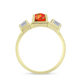 Inel din Argint 925 Placat cu Aur ( 3.15 grame ) cu Turcoaz Mohave și Topaz Alb 2.46 Carate