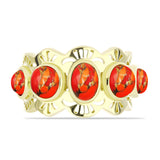 Inel din Argint 925 Placat cu Aur ( 5.45 grame ) cu Turcoaz Mohave 3.33 Carate