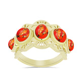 Inel din Argint 925 Placat cu Aur ( 5.45 grame ) cu Turcoaz Mohave 3.33 Carate