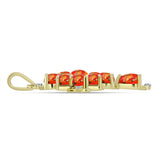 Cruce Pandantiv din Argint 925 Placat cu Aur ( 3.74 grame ) cu Turcoaz Mohave și Topaz Alb 3.59 Carate