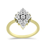 Inel din Argint 925 Placat cu Aur ( 3.18 grame ) cu Diamant Alb și Topaz Alb 0.08 Carate