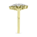 Inel din Argint 925 Placat cu Aur ( 3.18 grame ) cu Diamant Alb și Topaz Alb 0.08 Carate
