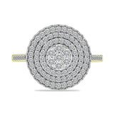 Inel din Argint 925 Placat cu Aur ( 3.62 grame ) cu Diamant Alb și Topaz Alb 0.86 Carate
