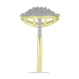 Inel din Argint 925 Placat cu Aur ( 3.62 grame ) cu Diamant Alb și Topaz Alb 0.86 Carate