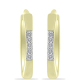 Cercei din Argint 925 Placat cu Aur ( 2.19 grame ) cu Diamant Alb 0.06 Carate